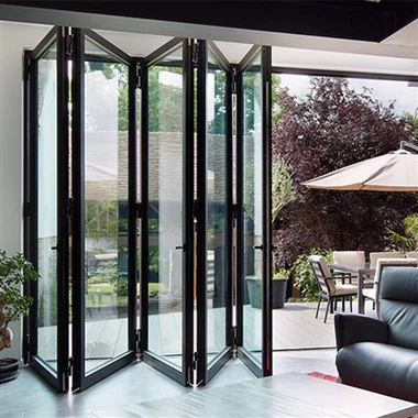 Bifoldsdörr i frostat glas